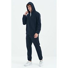 Air Jones Hektor Lacivert Kapüşonlu Polar Erkek Eşofman Takım - 85227