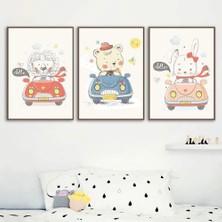 Odası Için 6 Lı Ahşap Tablo Poster Seti