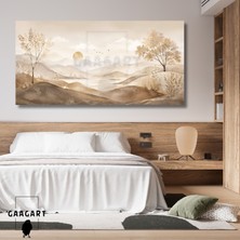 Gaagart Panoramik Kanvas Tablo Soft Dağlar Kuşlar ve Orman Manzara