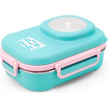 Katlı Taşınabilir Yemek Kabı Bento Lunch Box Diyet Beslenme Kutusu Çatal Kaşık Dahil Bpa Içermez 19 x 16 5 x 11 5 cm