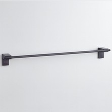 Siyah Metal Uzun Havluluk 49 cm Duvara Monte Vidalı Lüks Banyo Asma Askı Çubuk Tasarım