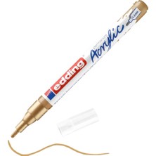 Edding 5300 Akrilik Markör Ince - Altın - 1 Su Geçirmez Akrilik Markör - Ince Yuvarlak Uçlu 1-2 mm