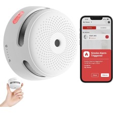 Pilli Akıllı Duman Dedektörü Yangın Alarmı Wi-Fi Duman Dedektörü Gerçek Zamanlı Uygulama Bildirimleri XS01-WX 1'li Paket