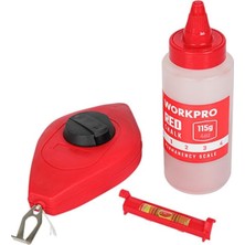 WP329019 Çizim Ipi Seti 115GR Kırmızı Çizim Ipi Boyası + Mini Su Terazisi + 30M Çizim Ipi