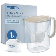 Brıta Style Essential Xl 1 x Maxtra Pro Pure Performance Filtreli Su Arıtma Sürahisi – Kum Beji (3,6l)