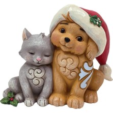 Jim Shore Heartwood Creek Noel Baba Şapkalı Kedi Yavrusu Figürü, 11.1 Cm, Çok Renkli