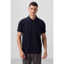 Tommy Life Lacivert Standart Kalıp Basic Polo Yaka Erkek T-Shirt - 87768