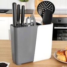 Çok Fonksiyonlu Mutfak Düzenleyici, 2-3 Bölmeli Ayarlanabilir Genişlik, Çatal Kaşık Bıçak Tutucu, 17-24 cm Genişlik (Siyah)