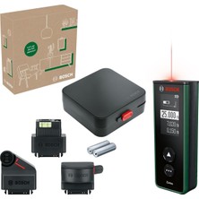 Home &amp; Garden Zamo Set Lazerli Uzaklık Ölçer (25M Çalışma Alanı, 4 Sn. Ölçme Süresi, 2 x Aa Pil, Çizgi Adaptörü, Tekerlek Adaptörü, Şerit Adaptörü, Saklama Kutusu)