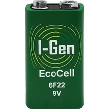Batteries 6F22 Ecocell 9V Pil 9 Volt Kare Pil (1, Tek Adet)
