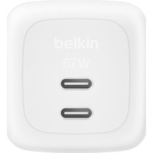 Smartprotect 2 Portlu Usb-C Şarj Cihazı 67 W, Çift Portlu Gan Şarj Cihazı, 2 M Usb-C Kablo Dahildir, Macbook, iPhone 17, iPad Pro, Chromebook, Galaxy S25 Ultra, Pixel 10 Için Hızlı Şarj, Beyaz