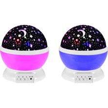 Star Master Yıldız Projektör Yansıtmalı Genç Çocuk Odası Masa Gece Lambası - AL3175 (Pembe)