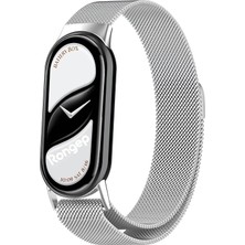 Uyumlu Mi Band 10 9 8 Için Milano Loop Metal Hasırlı Kordon Manyetik Tasarımlı Terletmeyen Hafif Yapılı Bileğe Göre Ayarlanabilen Deformasyona Dayanıklı Paslanmaz Kayış