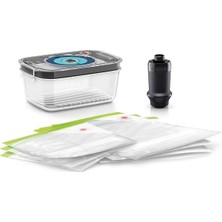 MSZV6FS1 Vakumlu Saklama Seti, Vakum Pompası, 1,0 L Tritan Vakumlu Saklama Kabı, 3 Vakumlu Saklama Torbası (1,2 L ve 3,8 L), Bpa Içermez, Bulaşık Makinesinde Yıkanabilir
