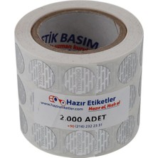 Original Etiketi Pp Metalize(Hologramlı) 15MM Çapında 2000 Adet Yan Yana 3 Lü