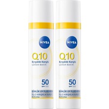 SPF50 Q10 Kırışıklık Karşıtı Gündüz Yüz Bakım Kremi 40ML,NEMLENDIRICI,MAKYAJ Bazı,tüm Cilt Tonları (2 Paketi)