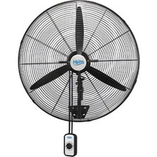 Hims HEF-DA650 190W 65 cm Siyah 3 Kanat Anahtarlı Sanayi Tipi Duvar Vantilatörü