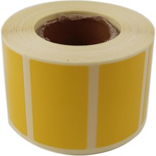 Al Hızlı Al Kuşe Sarı Renk Baskılı Etiket 50MM x 30MM Ölçülerinde 1000 Adet 40MM Çapında Kendinden Yapışkanlı Rulo Etiket Sarı