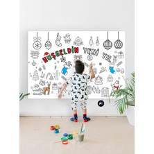 Yılbaşı Yeni Yıl Dev Boyama Kağıdı Çocuklar Için Aktivite Boyama Rulosu 90X130CM