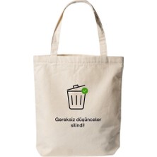 Gereksiz Düşünceler - Baskılı Bez Omuz Çantası Pinterest Çanta (35X40 Cm)