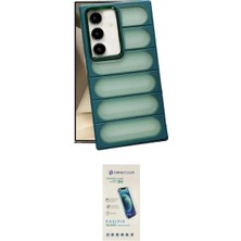 Marsilyan™- Galaxy S24 Plus Kılıf Yadigar Doku Özel Seri - Şeffaf Pasifik Cam Ekran Koruyucu