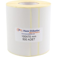 Kargo Etiketi Eko Termal Etiket 100MM x 70MM Ruloda 500 Adet 40MM Kuka Çapında Direk Termal Transfer Etiketi