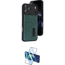 Marsilyan™- iPhone 17 Pro Kılıf Yörünge Işık Serisi - Siyah 3D Antistatik Cam Ekran Koruyucu