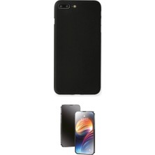Marsilyan™- iPhone 7 Plus Kılıf Yadigar Yansıma Serisi - Siyah 3D Antistatik Mat Seramik Nano Ekran Koruyucu