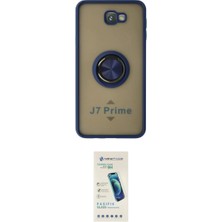 Marsilyan™- Galaxy J7 Prime Kılıf Yörünge Çizgi - Şeffaf Pasifik Cam Ekran Koruyucu