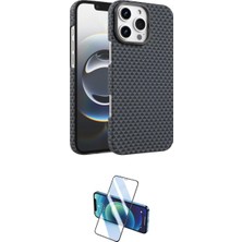 Marsilyan™- iPhone 16 Pro Kılıf Doruk Serisi - Siyah 3D Antistatik Cam Ekran Koruyucu