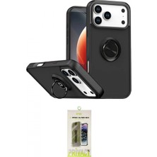 Marsilyan™- iPhone 17 Pro Kılıf Yörünge Çizgi - Siyah Joko Magic 5d Hayalet Cam
