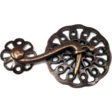 Marsilyan Antik Bakır 50 Adet Zamak Çengel Kilit 56X33 mm - Yuvarlak, Karşılıklı Mobilya, Dolap, Sandık