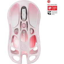 Gravastar Mercury M1 Pro Rgb 26.000 Dpı Optik Gaming Mouse, Kablosuz, Magnezyum Alaşımlı, Programlanabilir 5 Tuşlu, Sakura Pink