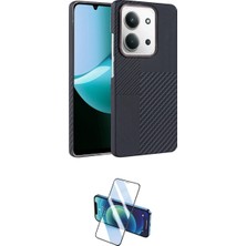 Marsilyan™- Redmi 15C 4g Kılıf Doruk Serisi - Siyah 3D Antistatik Cam Ekran Koruyucu