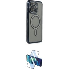 Marsilyan™- iPhone 14 Pro Kılıf Zirve Doku Prime - Siyah 3D Antistatik Cam Ekran Koruyucu