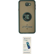 Marsilyan™- Galaxy J7 Prime Kılıf Yörünge Çizgi - Şeffaf Pasifik Cam Ekran Koruyucu