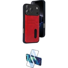 Marsilyan™- iPhone 17 Pro Kılıf Yörünge Işık Serisi - Siyah 3D Antistatik Cam Ekran Koruyucu