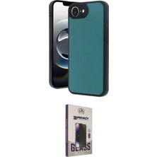 Marsilyan™- iPhone 16E Kılıf Kıvılcım Işık Serisi - Siyah Bilvis Hayalet Cam Ekran Koruyucu