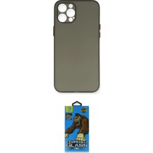 Marsilyan™- iPhone 12 Pro Max Kılıf Yadigar Yansıma Serisi - Siyah 18D Cam Ekran Koruyucu