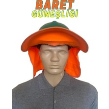 Hunsafety Baret Güneşliği - Tam Kenarlı Baş ve Boyun Korumalı Güneş Koruyuculuğu Siperlik Şapka - Turuncu %100 pamuk