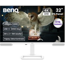 BenQ EW3290U 32'' IPS 4K 3xHDMI USB-C USB-A MM Pivot HDR 400 Eye Care Kumandalı Monitör