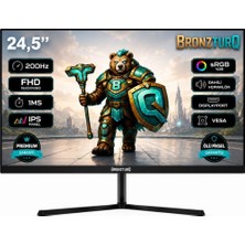 BRONZTURQ  24,5" 200Hz 1 Ms (DP + HDMI + USB) FHD Flat IPS Monitör BTQ245FHD-A4