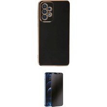 Marsilyan™- Galaxy A73 5g Kılıf Yankı Serisi - Siyah 3D Antistatik Hayalet Cam Ekran Koruyucu