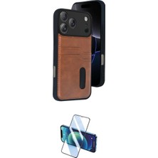 Marsilyan™- iPhone 17 Pro Kılıf Yörünge Işık Serisi - Siyah 3D Antistatik Cam Ekran Koruyucu