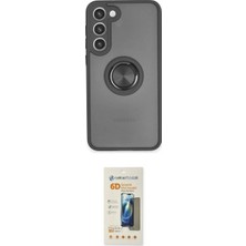 Marsilyan™- Galaxy S23 Plus Kılıf Yörünge Çizgi - Siyah 6d Mat Seramik Hayalet Nano Ekran Koruyucu