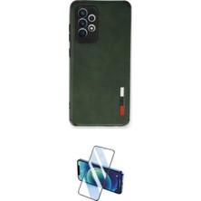Marsilyan™- Galaxy A73 5g Kılıf Doruk Asil Koleksiyonu - Siyah 3D Antistatik Cam Ekran Koruyucu