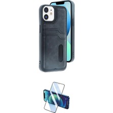 Marsilyan™- iPhone 11 Kılıf Yörünge Işık Serisi - Siyah 3D Antistatik Cam Ekran Koruyucu