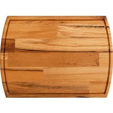 Vecta Arc Kayın Ahşap Kesme ve Sunum Tahtası Large- Sıvı Kanallı Kavisli Doğrama Tahtası 25 x 35 cm