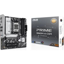 ASUS PRIME B840M-A-CSM AMD B840 AM5 DDR5 7600 2xDP HDMI 3x M2 USB3.2 WiFi 6E + BT AURA RGB 2.5Gbit LAN mATX