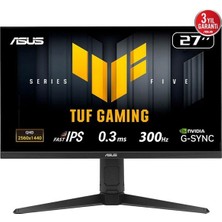 ASUS TUF GAMING VG27AQML5A 27 HDR400 2K FAST IPS FreeSync VE G-SYNC UYUMLU 2560x1440 0.3ms 300Hz 300cd DP HDMI USB Hoparlör 3 Yıl Garanti